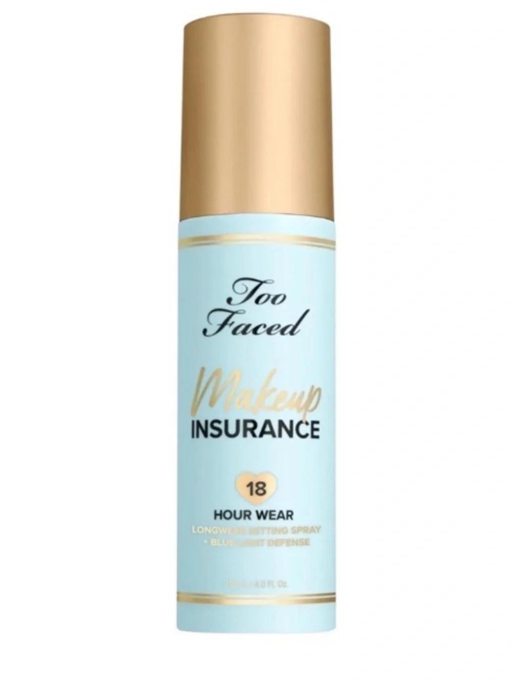 Too Faced Makeup Insurance Setting Spray +Blue Light Defense 4oz/118ml New Boxed